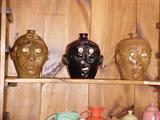 Set of 7 Cassville Station face jugs by Ron Cooper