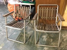 Vintage wood patio chairs