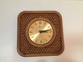 Mid Century Wood Clock