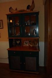 wood & painted china hutch