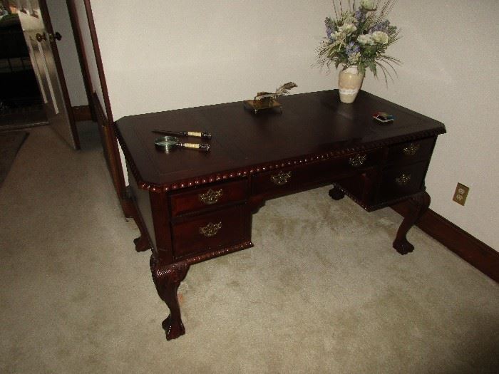 Ball and claw mahogany desk