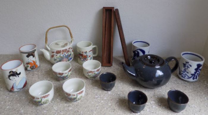 HCE045 Two Oriental Ceramic Tea Sets From Japan 
