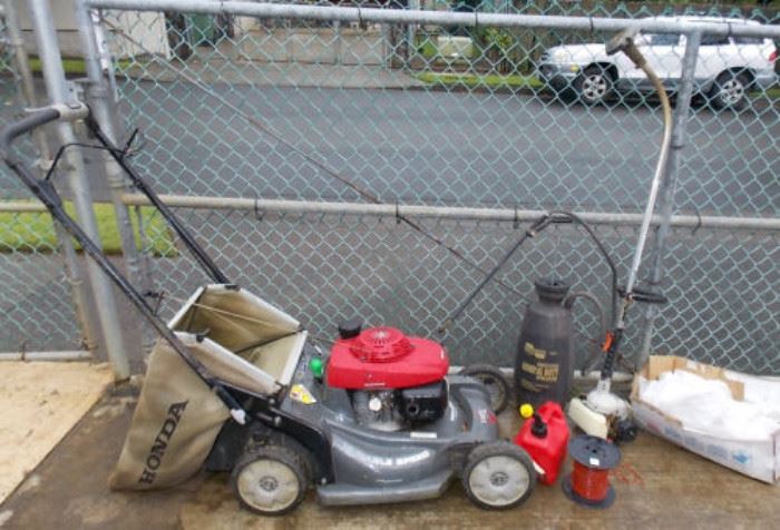 HCE026 Yard Lot - Honda Mower, Sprayer, Weed Eater & More
