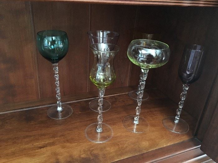Set of six decorative glasses