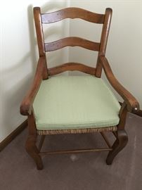 Antique/Vintage Raffia Ladder Back Chair - French Country inspired with custom fit cushion