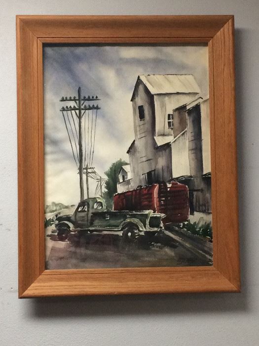 This is a 1950 watercolor, signed and painted in Iowa