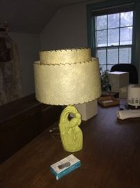 This is a 1940's lamp with shade.
