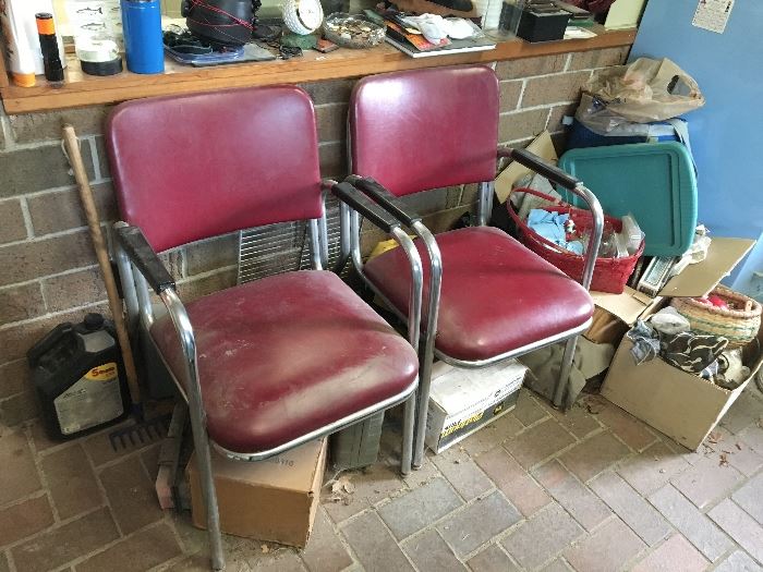 Vintage waiting room type chairs.