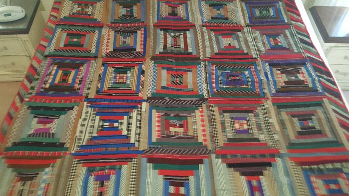 HAND MADE, HAND SEWED ANTIQUE QUILT 1998, 61/2X61/2