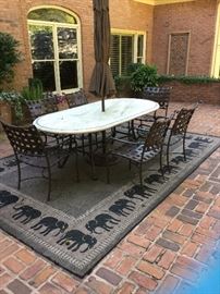 Brown Jorden table and 6 chairs