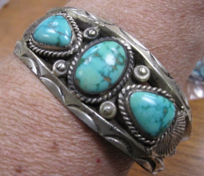 Navajo Turquoise & Silver Cuff Bracelet