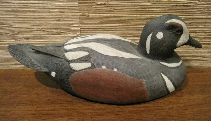 Hand Carved Harlequin Drake Duck Decoy Hill