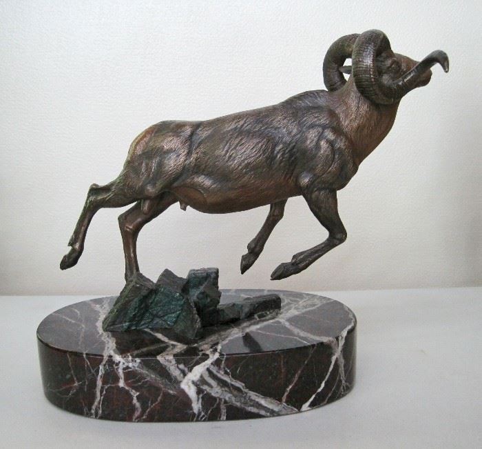 Bronze Sculpture "Chadwick Ram" by Mike Davis