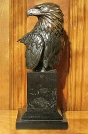 1991 Bronze Sculpture "Eagle Profile" Mike Curtis