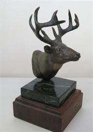 Bronze Sculpture "Mule Deer Head" William Davis