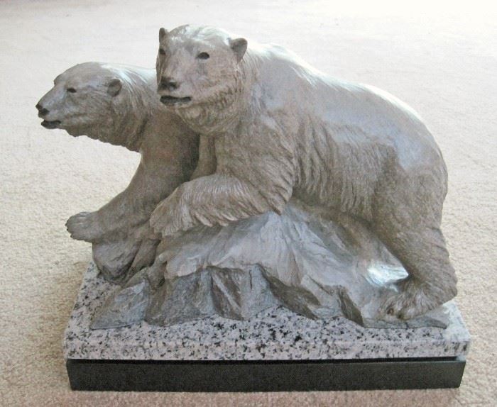 Bronze Sculpture Polar Bears Mike Curtis