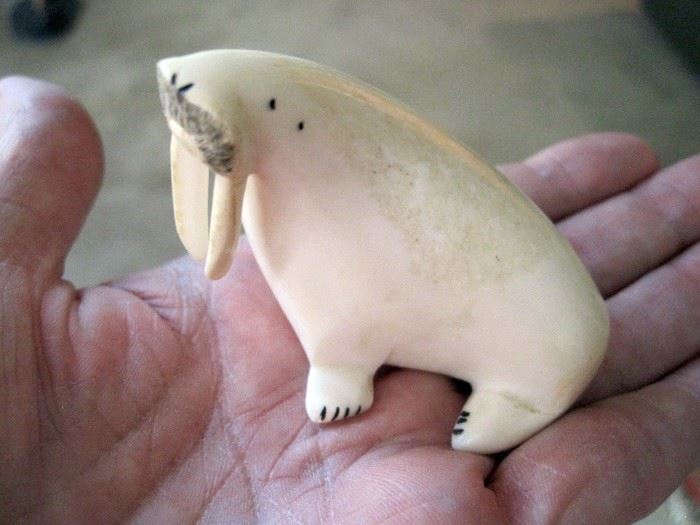 Walrus Hand Carved by a Native Artist