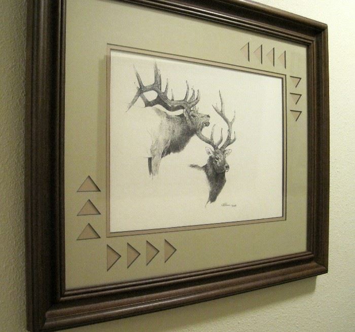 Sketch of Two Elk by William Davis