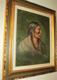 Oil Painting of an Indian by Bob Edgar