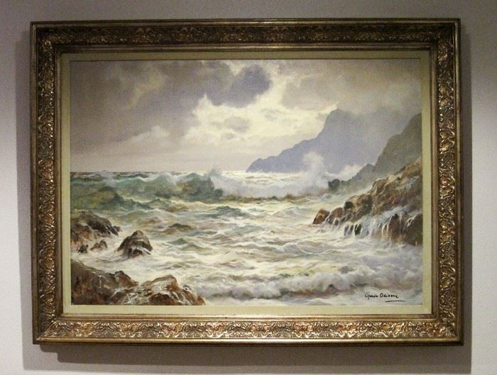 Large Italian Seascape Oil Painting Guido Odierna