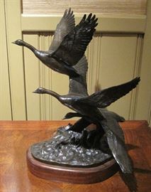 1981 Bronze Sculpture Canadian Geese Terry Murphy	
