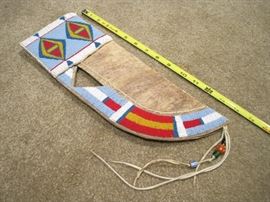14" Beaded Parfleche Indian Knife Sheath J. Ingram	
