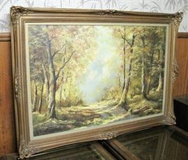 Large Oil Painting Fall Woods Otto Schmidt Germany	