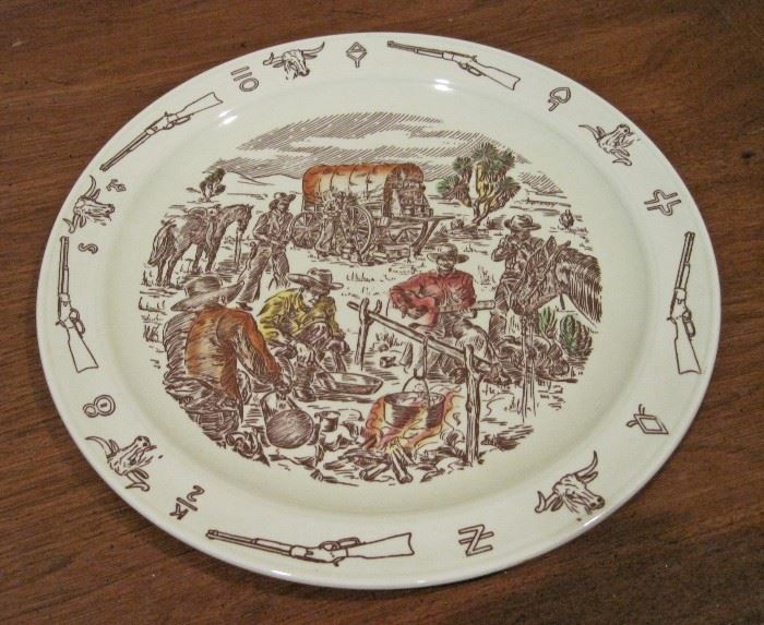 1950s Vernon Kilns "Frontier Days" Dinner Plate