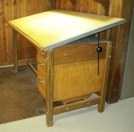 Vintage Hamilton Adjustable Drafting Table			
Vintage adjustable drafting table made in Wisconsin by the Hamilton Company.