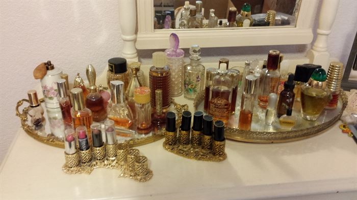 Vanity mirrors and perfume