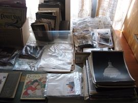 Old photos, T W A note cards, War ration books, Postcards and more.