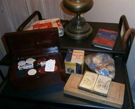 Old poker set and chips, chess pieces, cards, and assorted games. Asking $40 for ALL! Desk and desk chair also available - great for a kid's room.