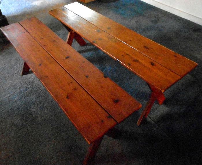 Old wooden benches.  Only one remaining - asking $25.