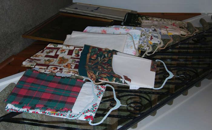 LINENS!  Tablecloths - some vintage, some newer - lots of sizes, prices start at $3!