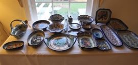 HUGE collection of beautiful Polish Unikat painted dishes