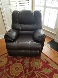 Brown leather recliner