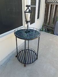 Glass mosaic top wrought iron table