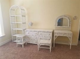 White wicker bedroom set