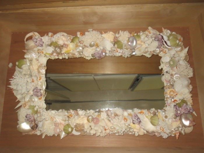 Custom seashell mirror from Hawaii