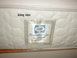 5 year old king size Sealy Posturepedic mattress