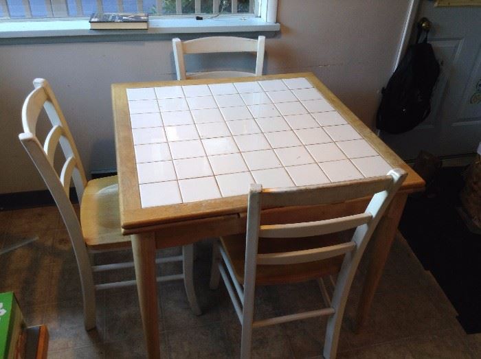 tile and wood table