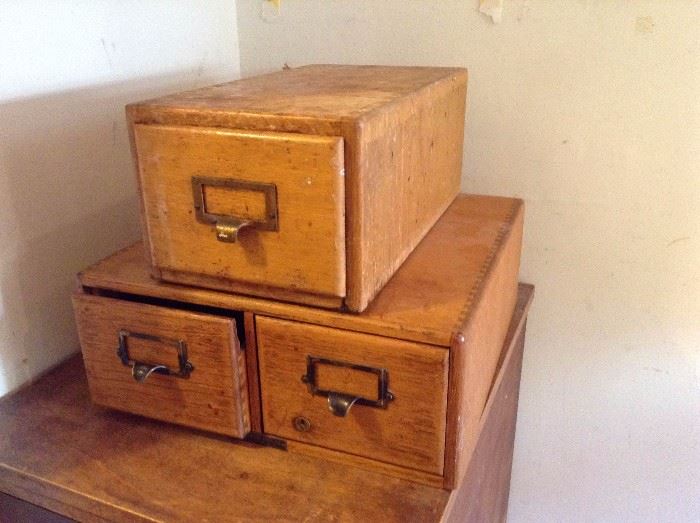 vintage wood file cabinets