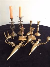 brass metal candleholders