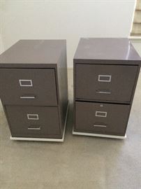 (2) small metal filing cabinets