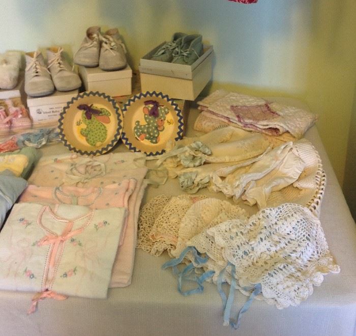 baby clothing and accessories from the 40s