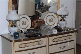 white and gold dresser