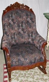 Upholstered Empire Transition Rocker w/Gout Stool