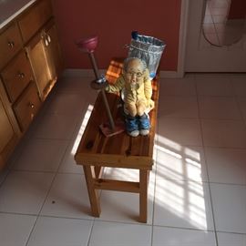 bathroom bench, old man toilet paper storage