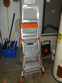 Like New Adjustable Ladder (aluminum step ladder behind it)