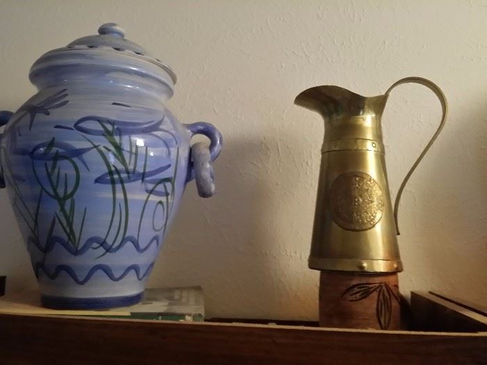 pottery and pitcher
